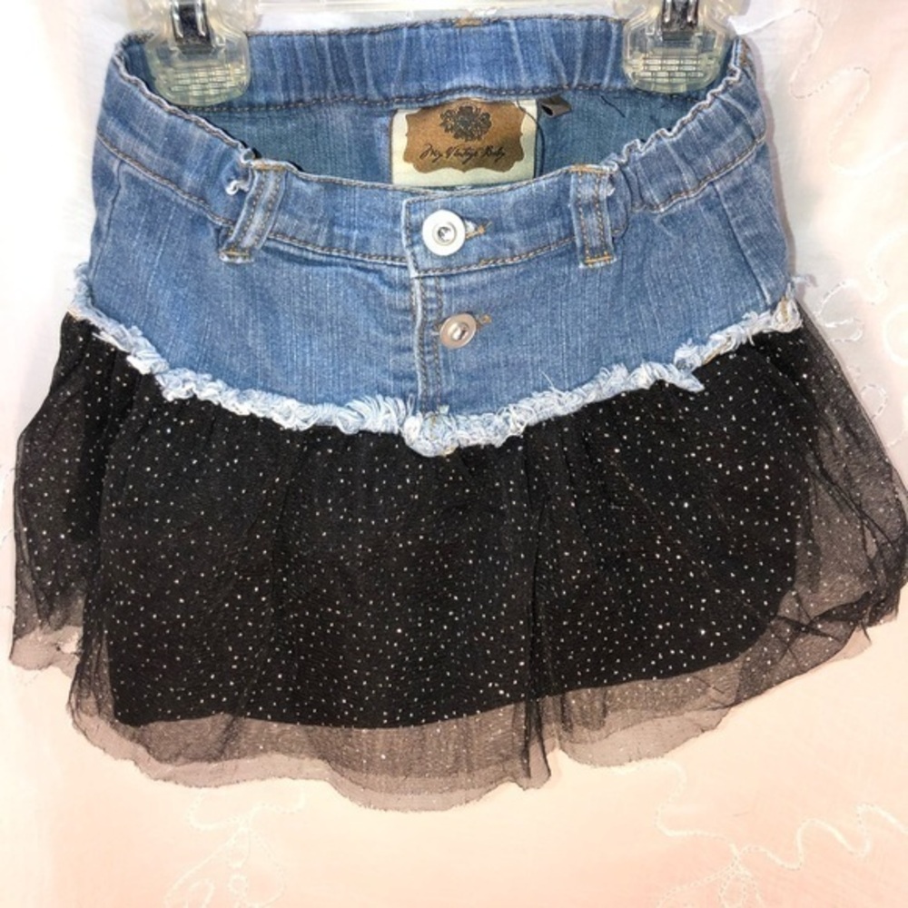MY VINTAGE BABY Denim & Black Tutu Skirt - 4